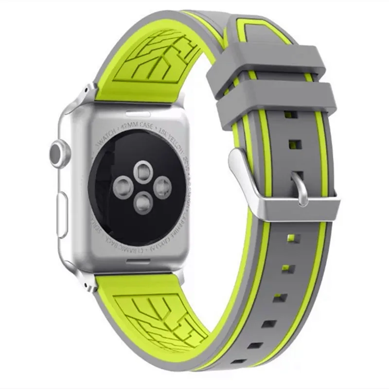 Двухцветный силиконовый ремешок для Apple Watch 38 мм 42 серия 1 2 3 цветочный цветочные