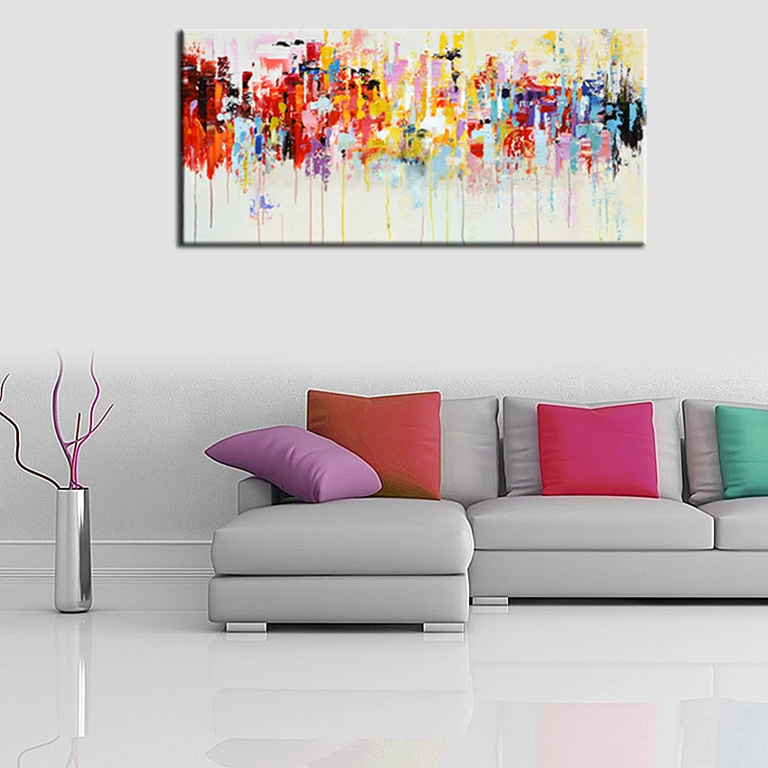 100% ручная работа картина маслом на холсте Современная красочная абстрактная