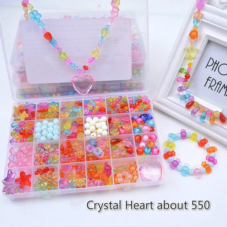 5Crystalheart 24 Сетки diy Детская игрушка с бисером amblyopia Исправлена бисером развивающие игрушки подарок для девочки - Цвет: 5Crystalheart