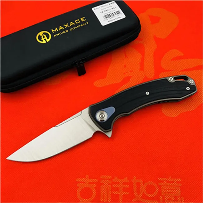 Black satin Maxace сбалансированные ножи G10 Ручка M390 сталь атласная папка Открытый Кемпинг рыболовные инструменты - Цвет: Black satin
