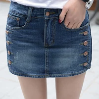 2021 summer new fashion women jeans shorts womans fake two pieces mid waist denim short skirt size 26 40