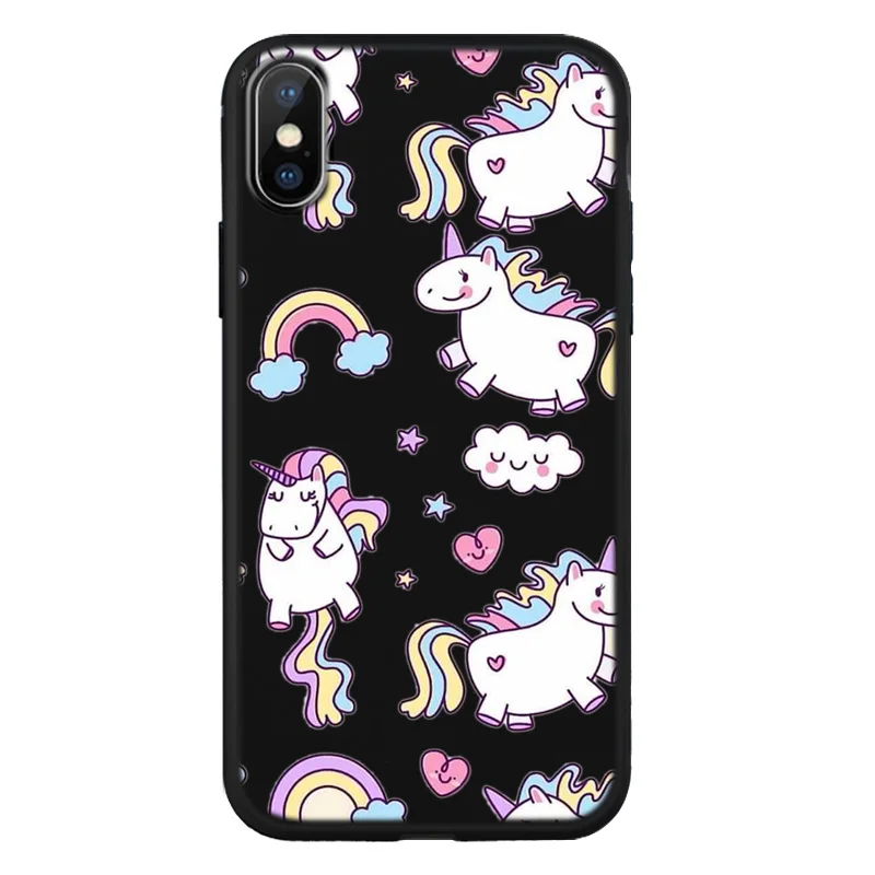 Серия Horse чехол для телефона iPhone 8 7 6 6S Plus X XS XR XSMAX Черный силиконовый Z638 |