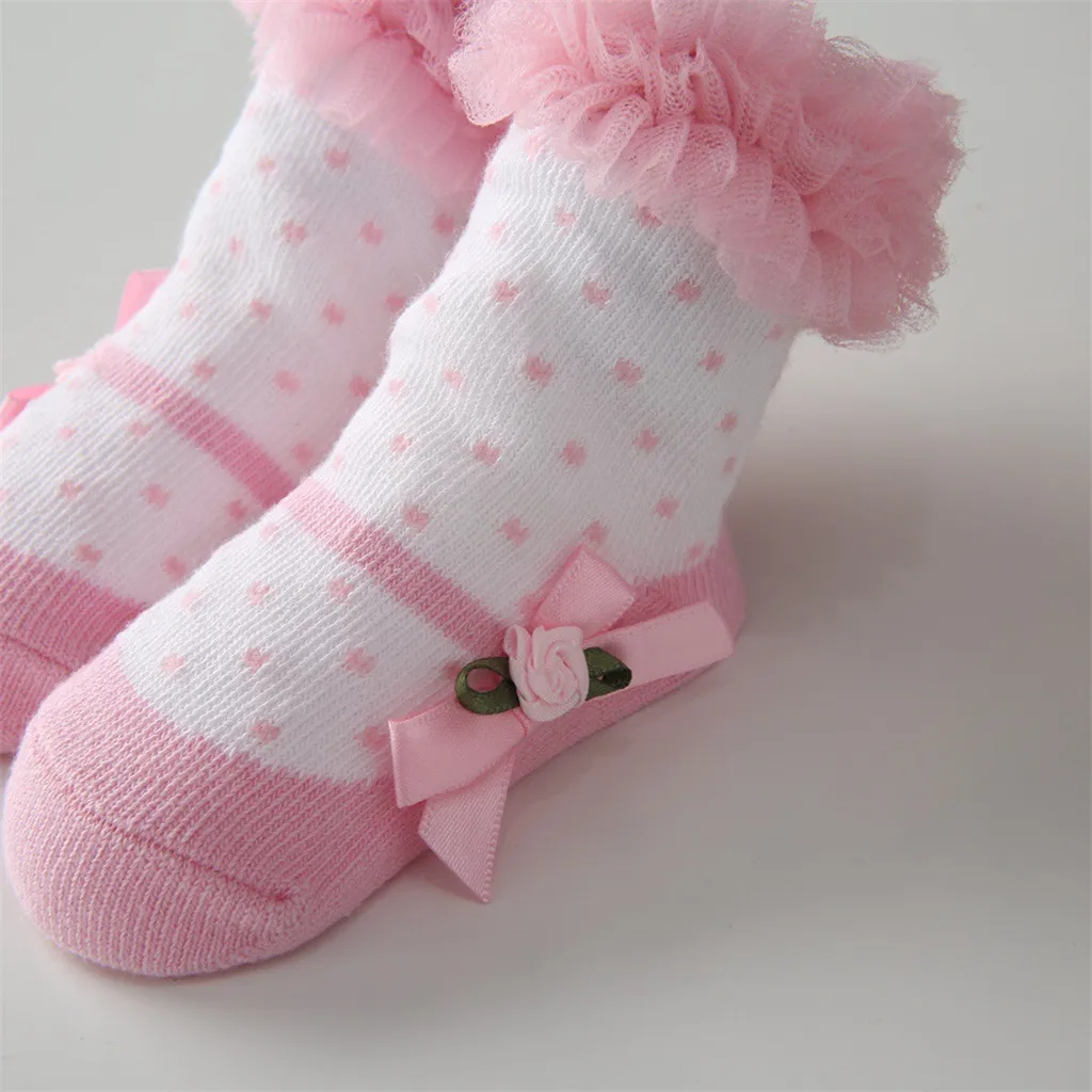 Милый 1 пар в упаковке милые Нескользящие носки для малышей носочки девочки