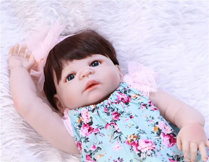 55 см полностью силиконовая кукла для новорожденных девочек виниловая принцесс