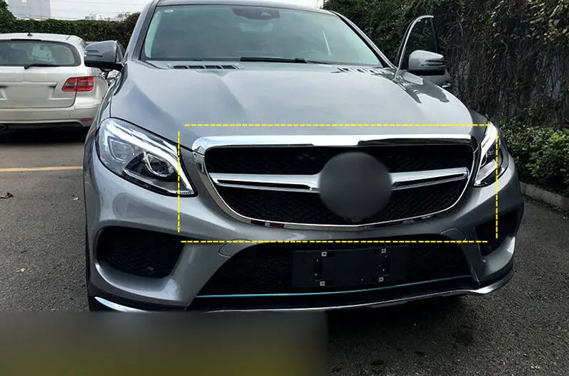 Подходящая Хромированная передняя Центральная решетка для купе фотографий 2 шт.