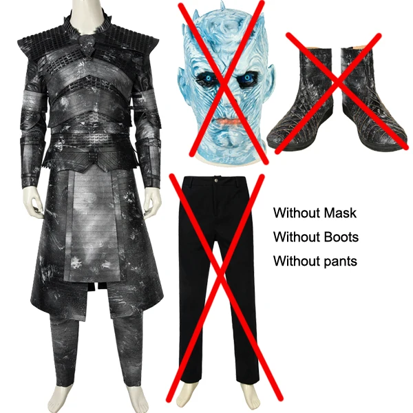 no pants shoes mask Карнавальный костюм «Ночной король»; маскарадный костюм на Хэллоуин; костюм «Игра престолов»; Сезон 8; Маска «Песнь Льда и Огня» - Цвет: no pants shoes mask