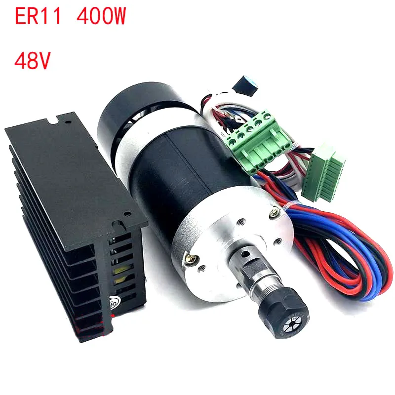 ER11 400 Вт DC высокоскоростной бесщеточный электродвигатель вращения шпинделя
