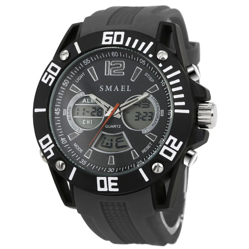 SMAEL оранжевые спортивные мужские часы кварцевые повседневные светодиодный