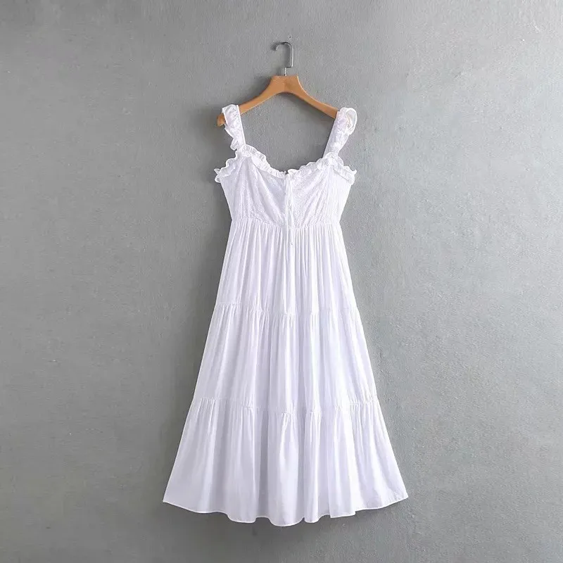 Женское повседневное Белое Платье макси с вырезом лодочкой длинное пляжное