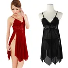 Женское нижнее белье, одежда для сна, кружевное платье, стринги, ночное белье, эротическое нижнее белье на бретельках с разрезом, женское сексуальное белье, игры-20