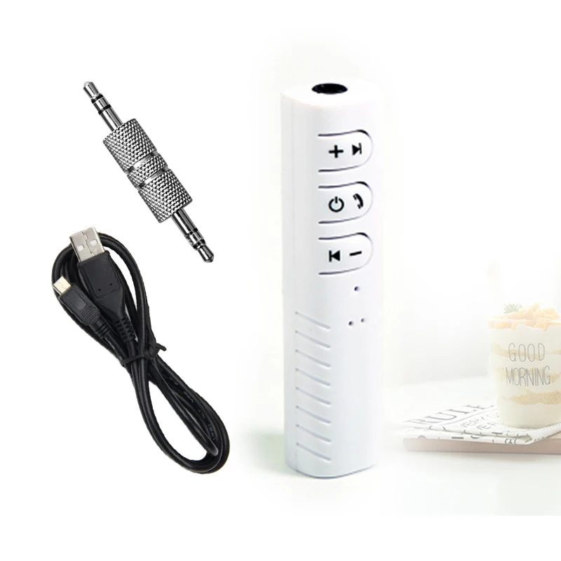 White Bluetooth Aux Handsfree Audio Receiver Adapter For Renault Megane 2 3 Duster Clio Opel Astra h j g Insignia Corsa d Mini Cooper - Color Name: White
