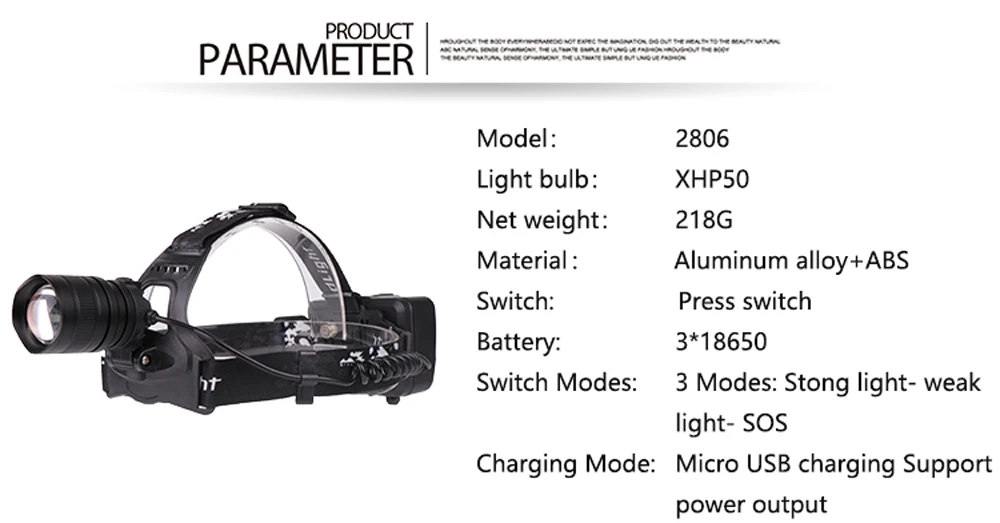 50000LM XHP70 70,2 50 Светодиодные фары очень яркий фонарь 3 режима лампы 18650 usb зарядная головная лампа Охота велосипедные фары