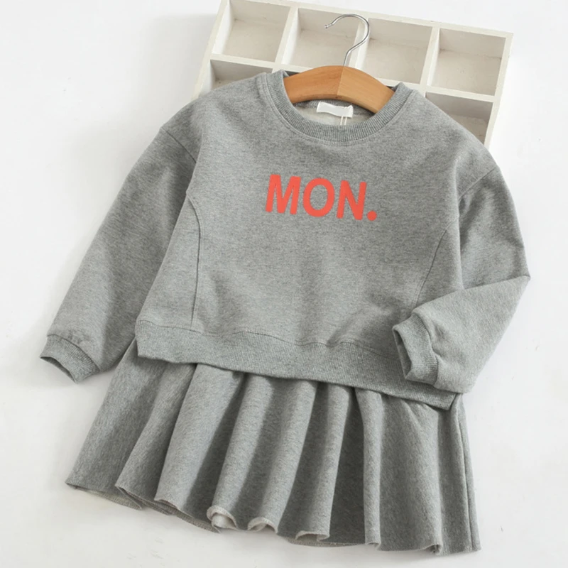 Весеннее платье для девочек 2020 детская одежда с кроликом длинным рукавом