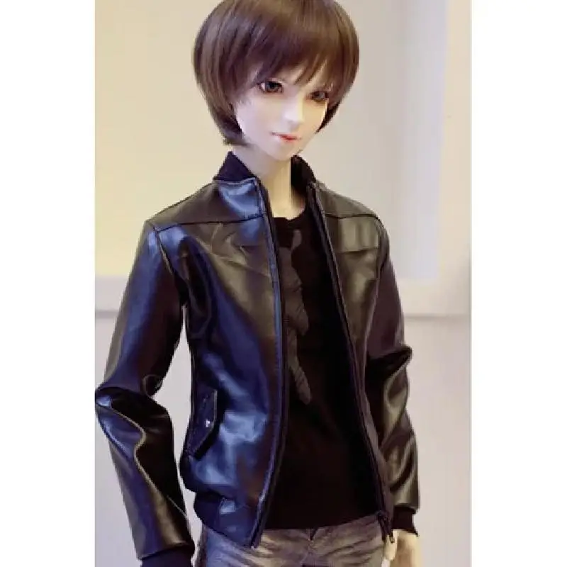 BJD Черная Куртка Пальто Верхняя одежда синтетическая кожа для 1/4 1/3 24 &quot60 см 70 SD17