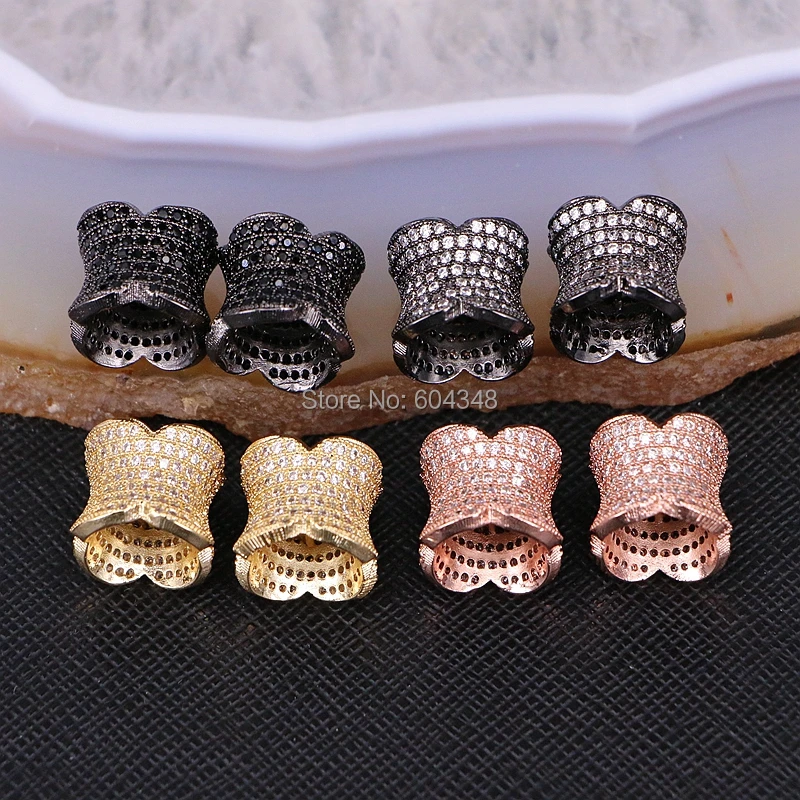 10 шт. ZYZ183-9607 Micro Pave CZ цветок разъем бусины браслеты шармы ожерелье бусины для изготовления ювелирных изделий