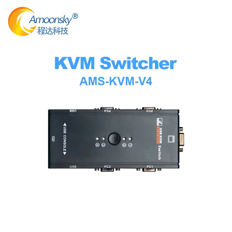 KVM V4 4 порта квм переключатель USB 2 0 VGA разветвитель принтер Мышь Клавиатура флеш