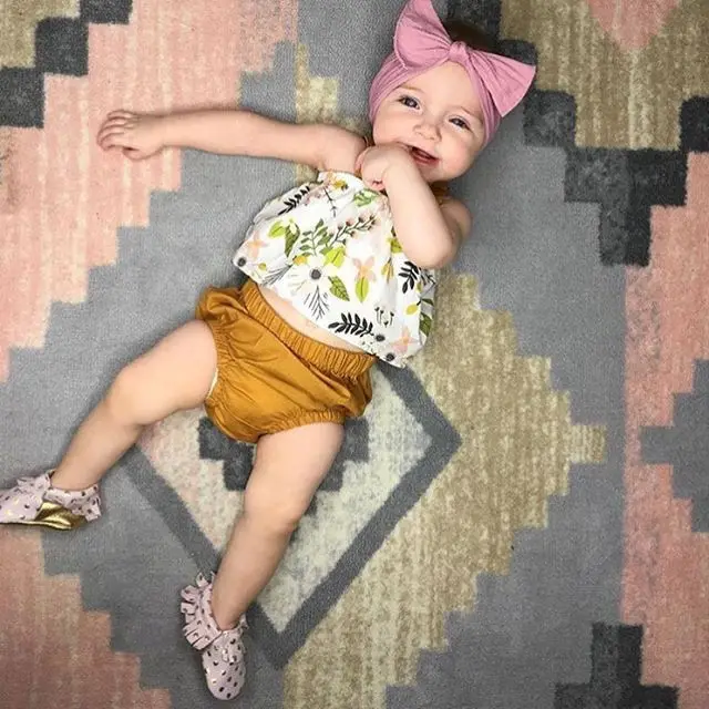 2 шт.! Новорожденный малыш одежда для малышей комплект одежды девочек Цветочный