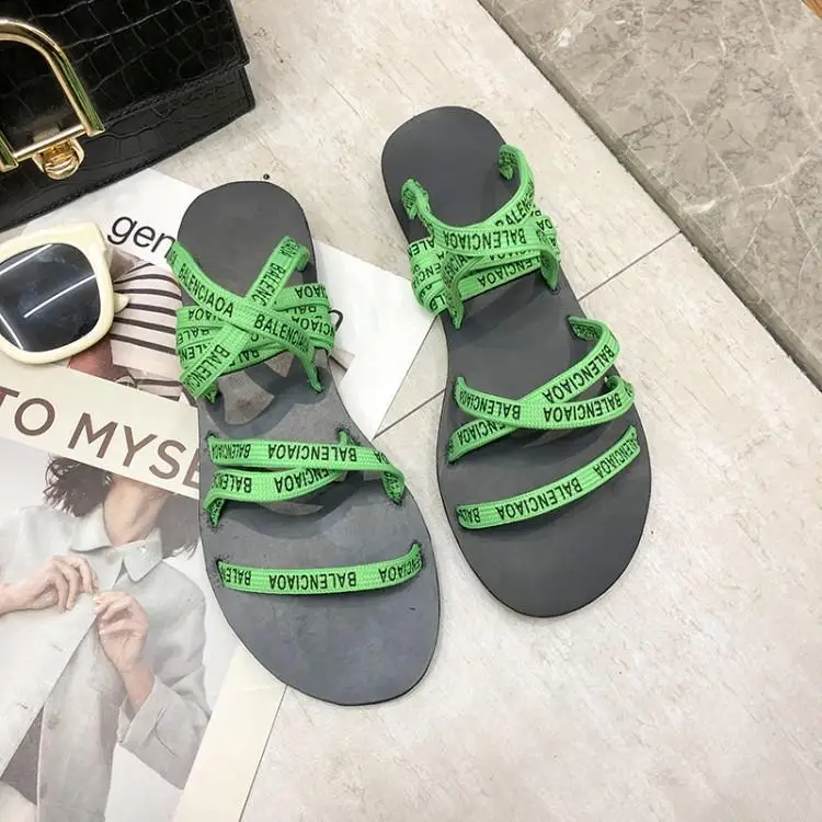 Women Flats Sandals Open Toe Jelly Shoes Summer Ladies Vintage Roman Buckle Strap Beach Woman | Обувь