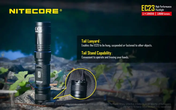 NITECORE 1800 Lms светодиодный фонарик EC23+ перезаряжаемый NL1835HP 3500MAH 8A аккумулятор 18650 водонепроницаемый портативный фонарь для кемпинга