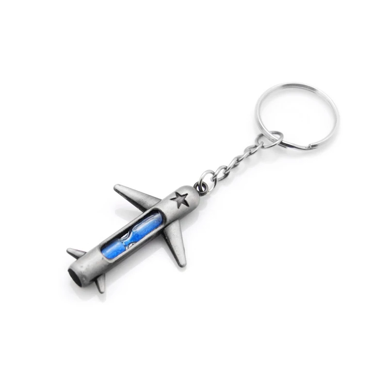 

Original New fashion metal hourglass key chain Airplane keychain valentine's day novelty items Women love Men gift for couple