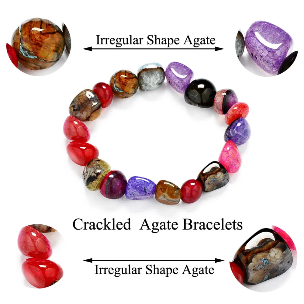 Fashion Colourful Natural Stone Bracelets Woman Irregula Shape Beaded Yoga For Women Girl Pulseira YWSY018 | Украшения и