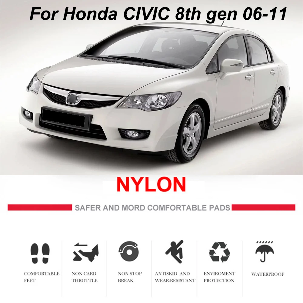 Для Honda Civic MK8 LHD 2006 2007 2008 2009 2010 2011 Пользовательские автомобильный коврик коврики авто интерьер из нейлона защитную пленку, 4 предмета в комплекте