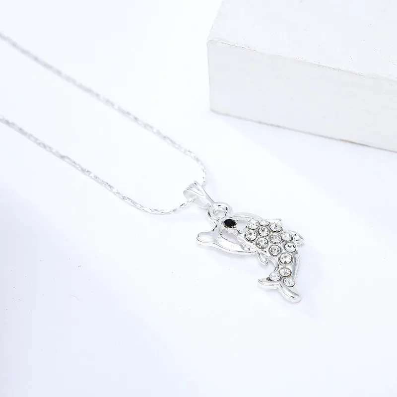 ZCHLGR ожерелье для женщин маленькая рыбка серебряный цвет цепочка модные длинные