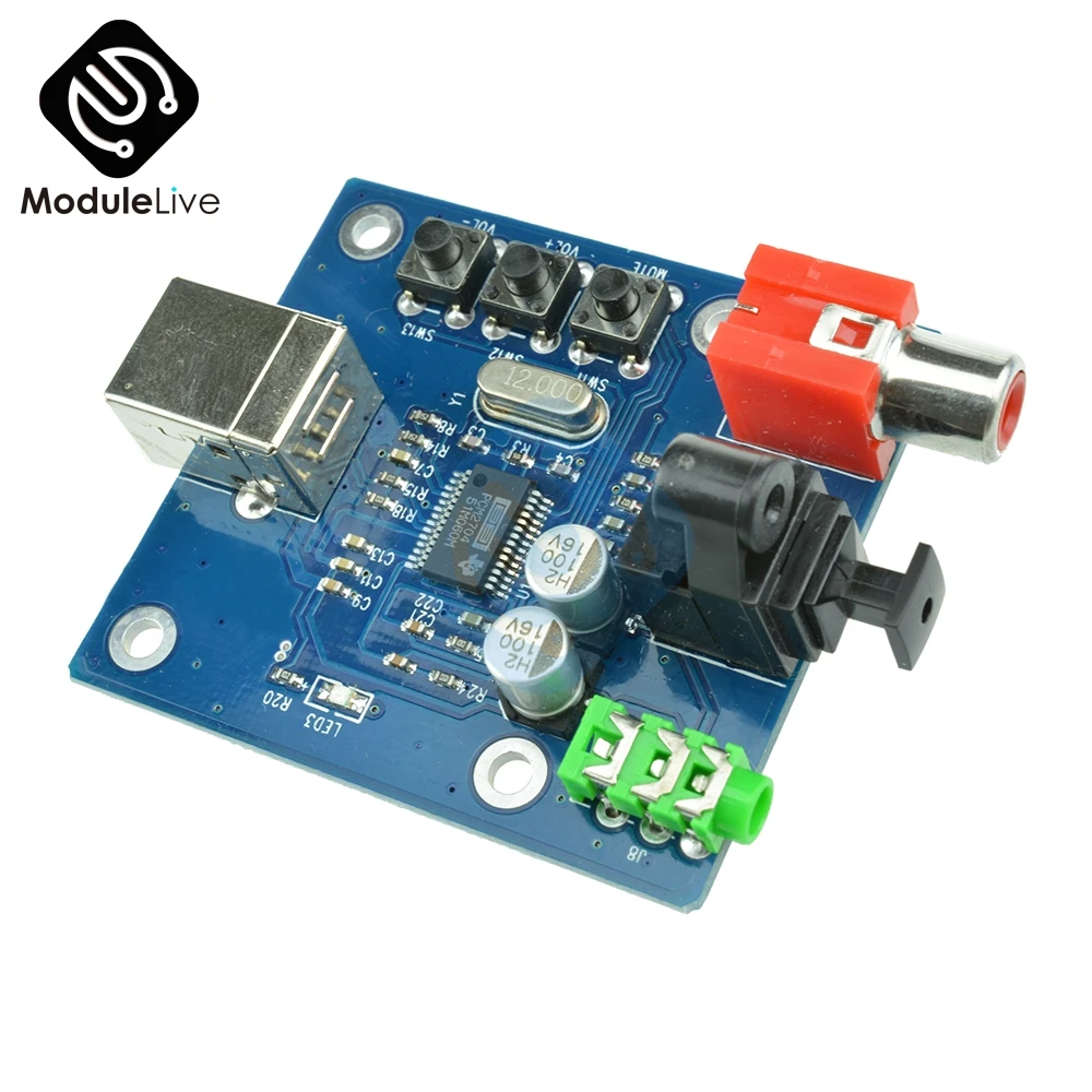 5 в PCM2704 USB DAC to S/PDIF звуковая карта выход F/PC 2 канальный аналоговый интерфейс