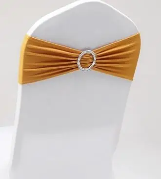 GOLDEN YELLOW Цветной стул шт. Бургундия 100 sash атласная бант на стул спандекс лайкра галстук бабочка подходят все стулья свадебный банкет отель украшение Вечерние - Цвет: GOLDEN YELLOW