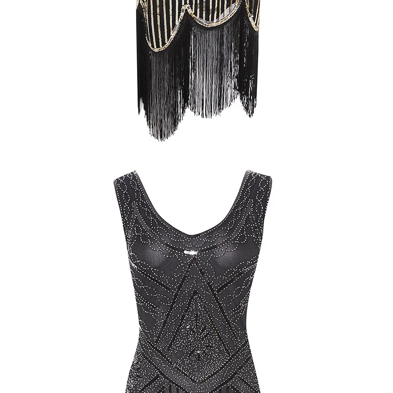 Женское вечернее платье Robe Femme S 1920 S Great Gatsby Flapper Sequin Fringe Midi платье Vestido летнее арт-деко Ретро новое платье