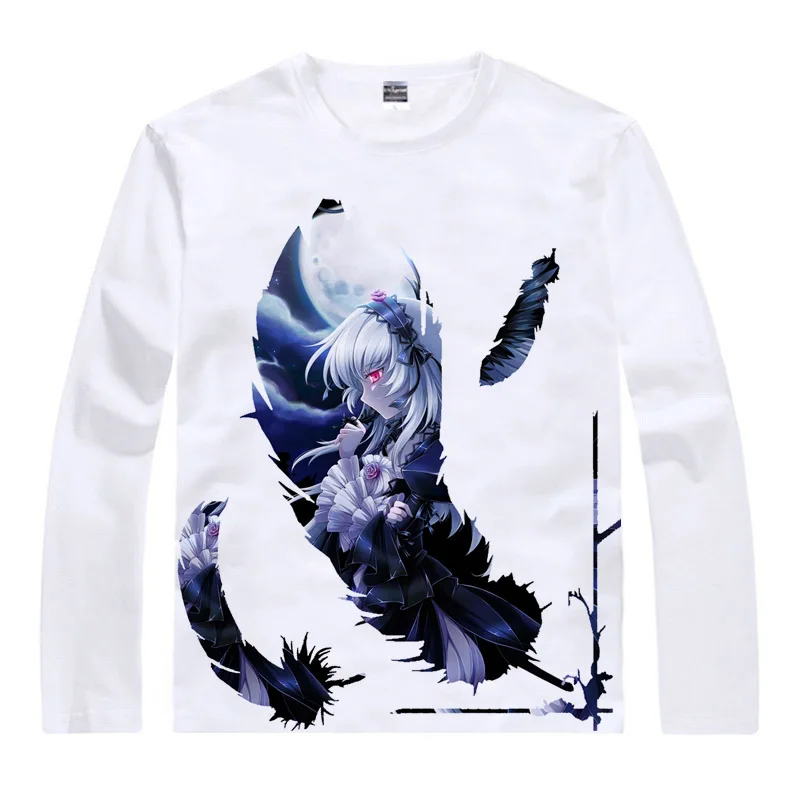 Rozen Maiden футболки для мужчин хип хоп с длинным рукавом аниме рубашки Suigintou Suiseiseki