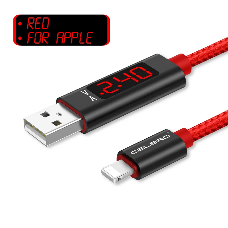 Red 8Pin for Apple Светодиодный кабель usb type-C для зарядки Xiaomi Meizu LG, быстрое зарядное устройство, кабель Micro USB Tipo C Microusb, шнур для передачи данных на базе Android, 1 м - Цвет: Red 8Pin for Apple