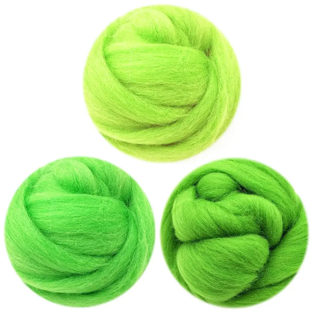 Feltsky 300g валяния Шерсть ровинг набор 3 цвета (70s 19um Класс) игла для поделок Green Series