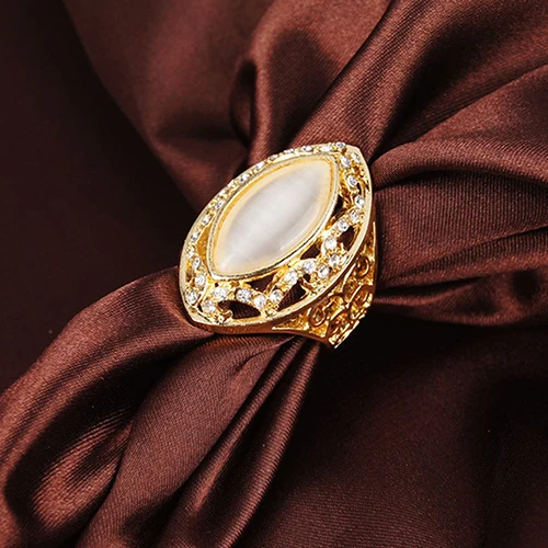 Hot Fashion Women's Luxury Royal Style Hollow Big Resin Opal Party Wedding Ring Jewelry 9B12 | Rings