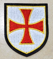 hot sale knights templar shield red crucifix iron on patches sew on patchappliques made of cloth100 guaranteed quality