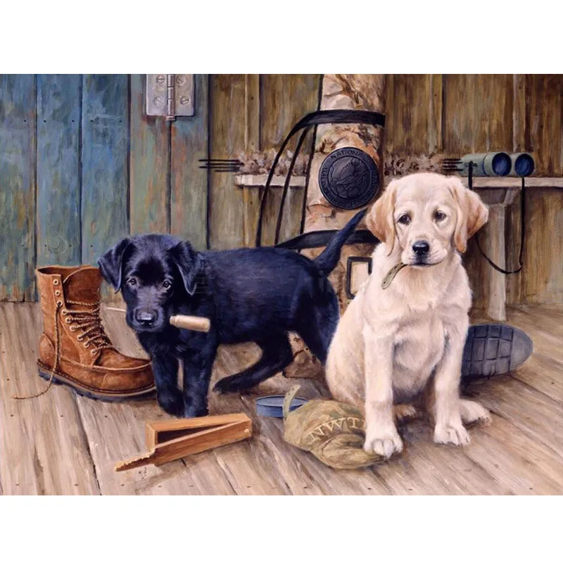

DIY 5D Diamond Painting Cross Stitch Dog Pictures DIY Full Square Drill Diamond Embroidery Animals Diamond Mosaic Wall Decor