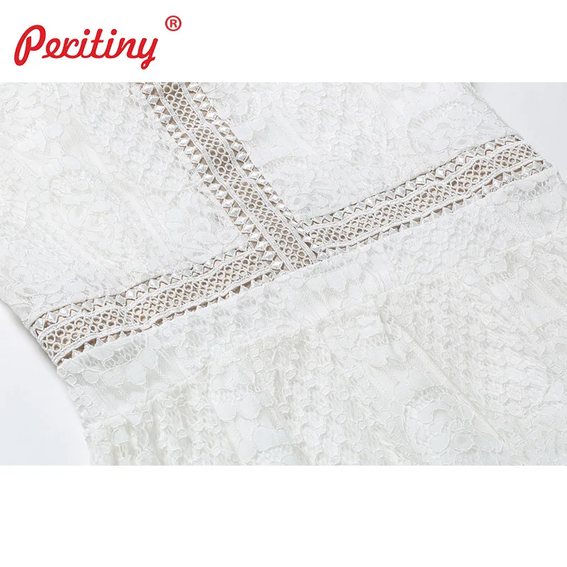 Peritiny белое кружевное платье для женщин весна лето осень повседневное
