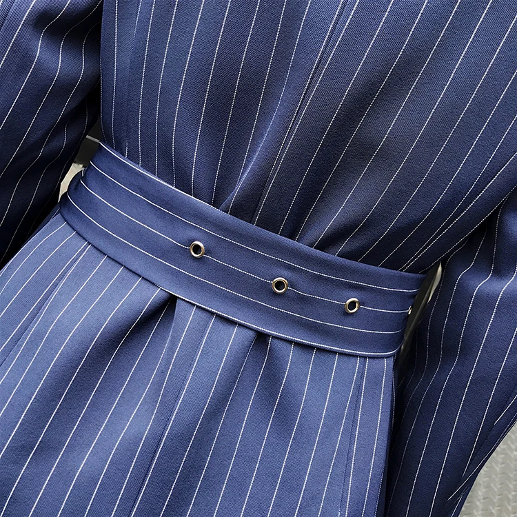 Женский офисный блейзер в полоску повседневный элегантный с отложным воротником