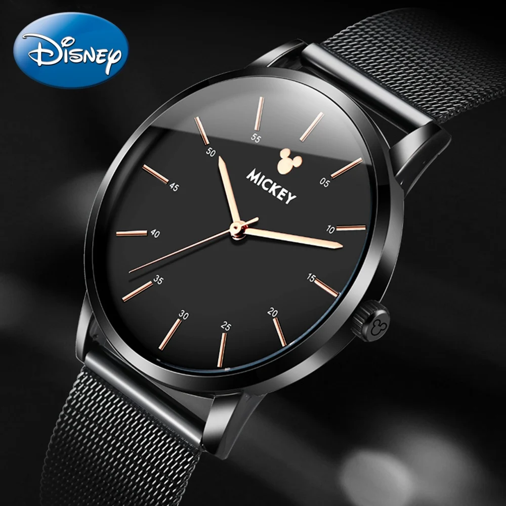 Мужские Бизнес лучшее качество Топ бренд disney Homme оригинальное качество Микки Маус Нержавеющая сталь сетка кожа часы хорошее время