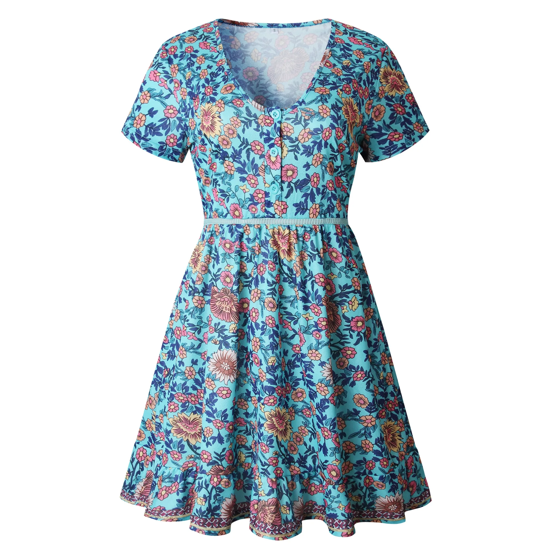Floral Print Dress Boho Woman Summer Dresses Party Night Beach Ethnic Mini A Line Robe Sexy Sundress Vestidos Mujer | Женская одежда