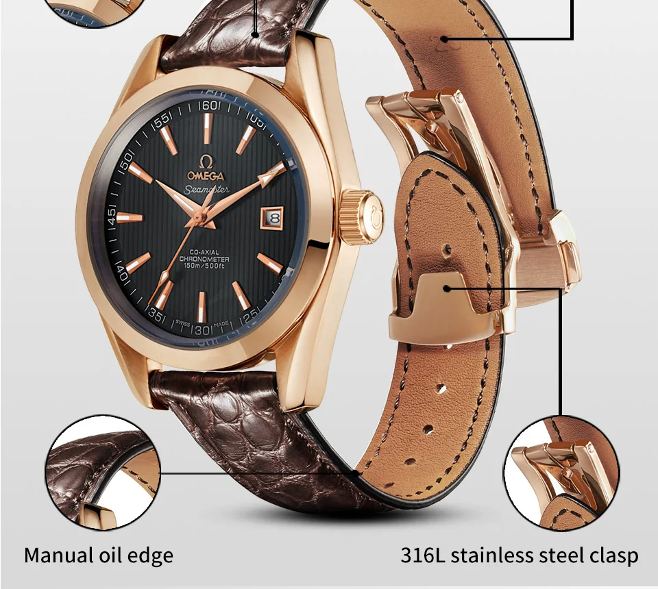 HOWK ремешок для часов заменитель OMEGA ремешок для часов 19 мм 20 мм 21 мм настоящий ремешок для часов Аллигатор круглый узор ремешок для часов