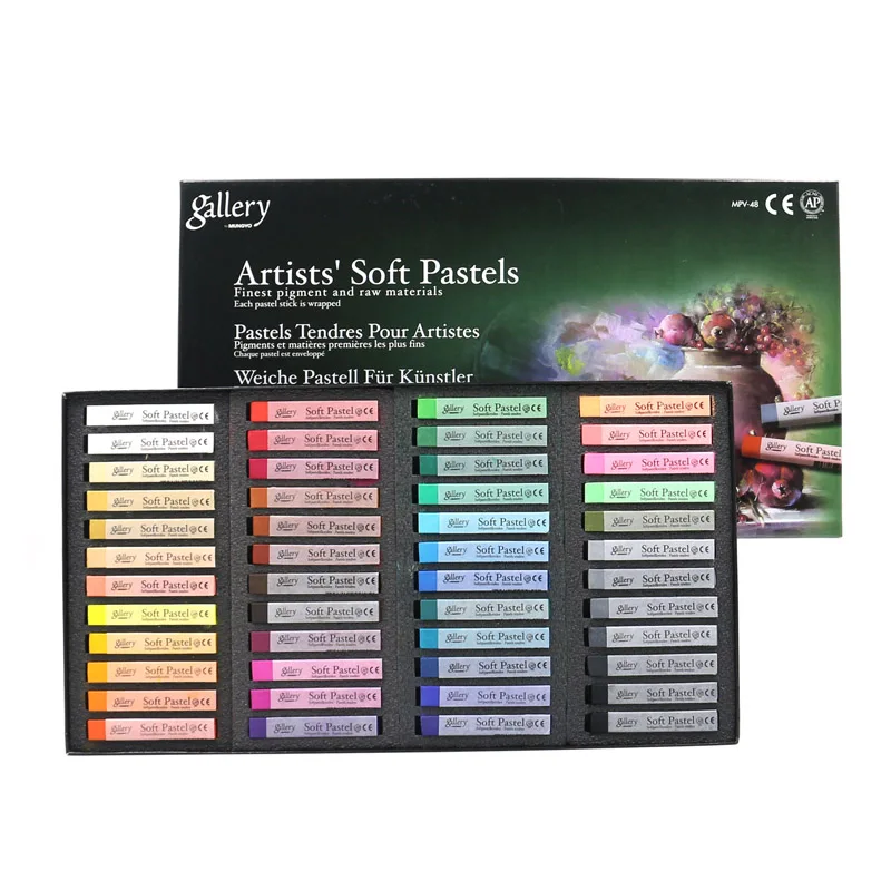 48 color Mungyo, 12 цветов, мягкая пудра, стикер, порошковая краска, палочки, краска для волос, штрихи, эскиз мела - Цвет: 48 color