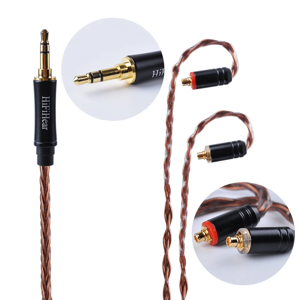 HiFiHear 8 Core с серебряным покрытием Модернизированный кабель 2 5/3 5/4 4 мм балансный