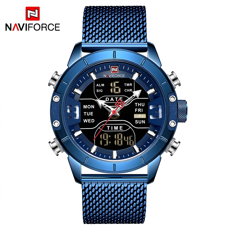 Топ бренд класса люкс Naviforce 2019 новые спортивные цифровые военные Мужские часы