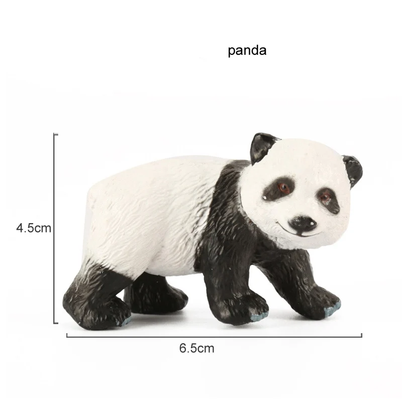 panda Детские игрушки, пластиковая фигурка животного из зоопарка, олень, леопард, бегемот, медведь, модель животного, мини-фигурка, набор, аксессуары для домашнего декора - Цвет: panda