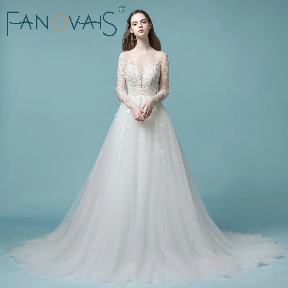 2019 старинные тюль свадебные платья с длинными рукавами кружева Vestido de Novia princesa
