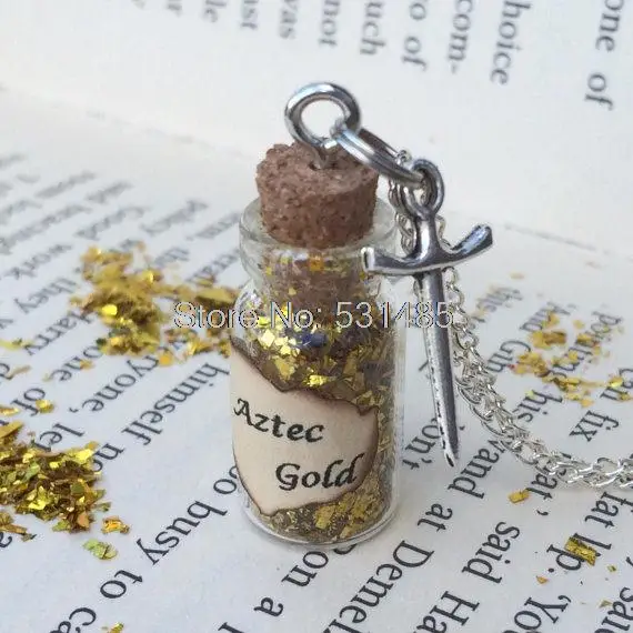 12 шт./лот Ацтекское ожерелье с золотыми бутылками кулон вдохновленный пиратами