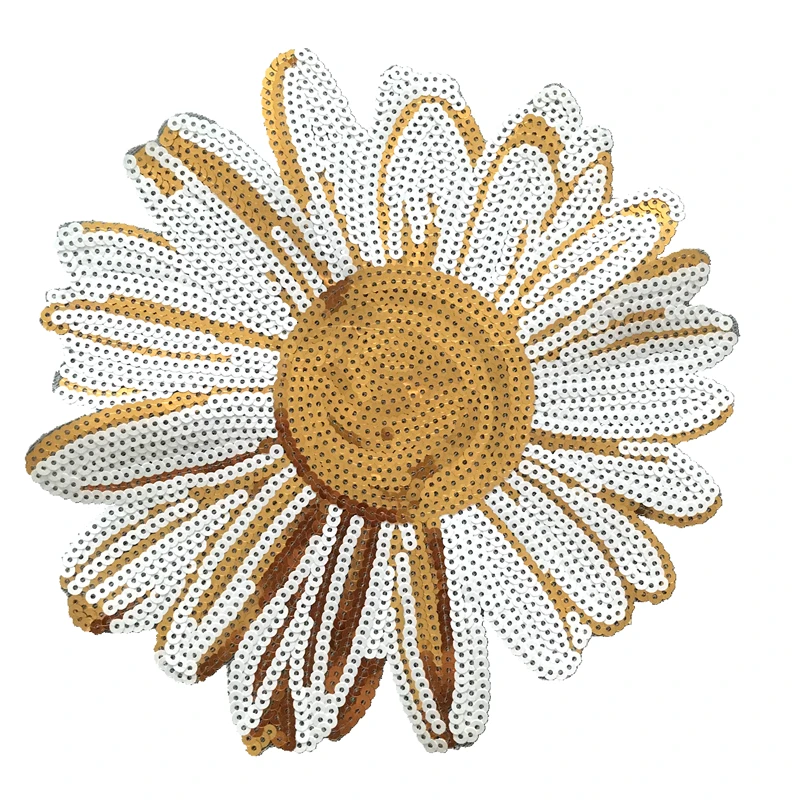 Нашивки с блестками в виде подсолнуха для шитья одежды сумок аксессуаров сделай