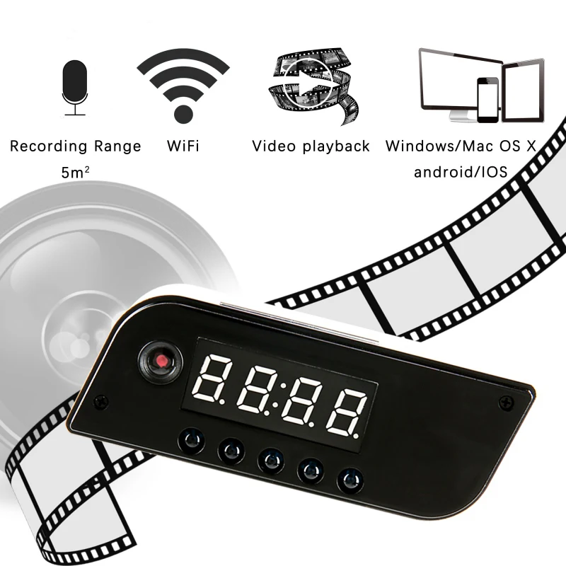 Мини wifi камера Будильник P2P ИК ночного видения IP 720 мини DV DVR видеокамера Wi Fi пульт