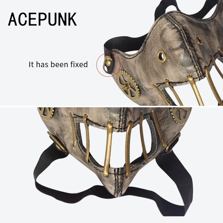 2020 New Steam Punk Gear Masks Gothic Accessory Night Club Mask Performance Hip Pop Brown Gearwheel Rivet | Тематическая одежда и